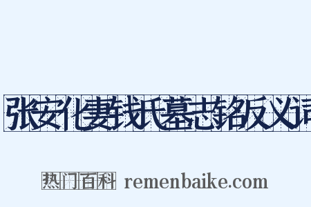 张安化妻钱氏墓志铭反义词是什么意思的图片